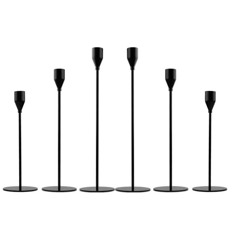 Slim Iron Taper Candle Holder set of 3