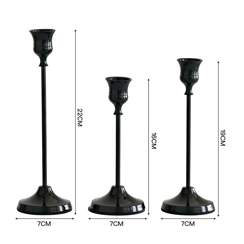 Modern Minimalist Electroplated Aluminum Alloy Candlestick Set of 3