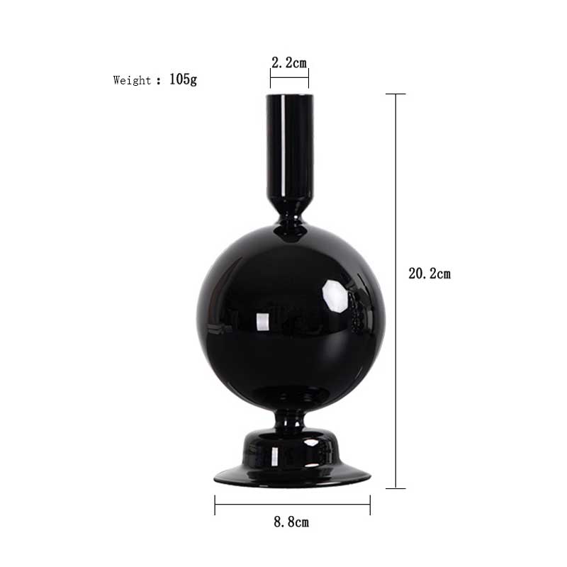 Vintage French Mid-Century Style Black Glass Candlestick Collection Style:Style4