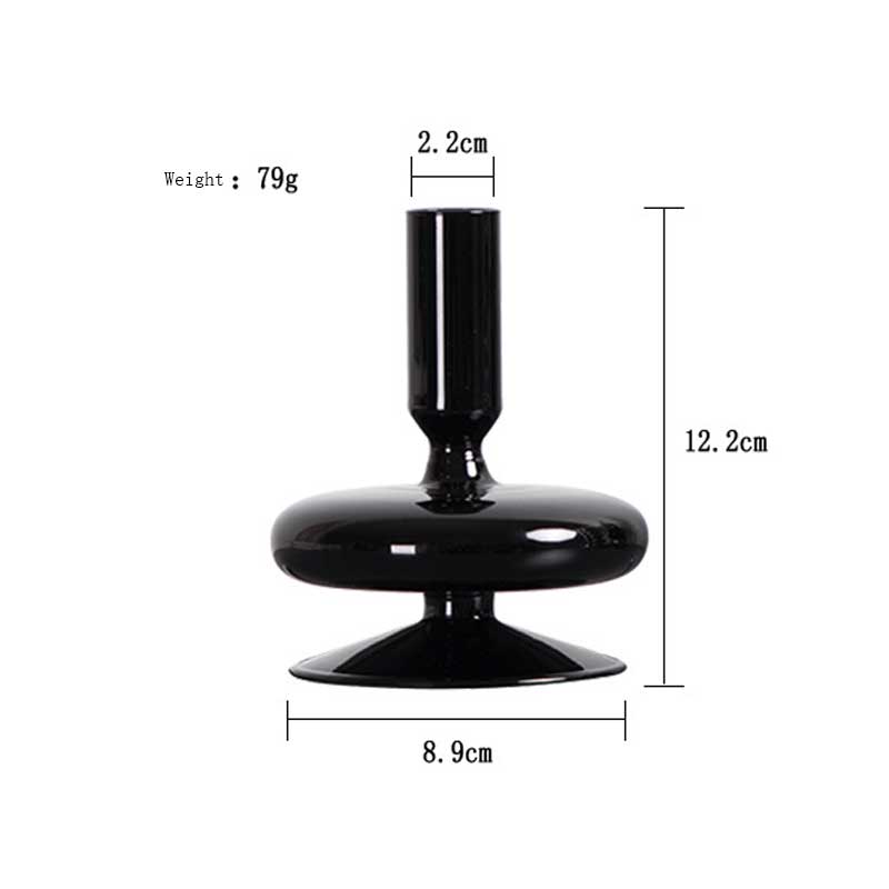 Vintage French Mid-Century Style Black Glass Candlestick Collection Style:Style3
