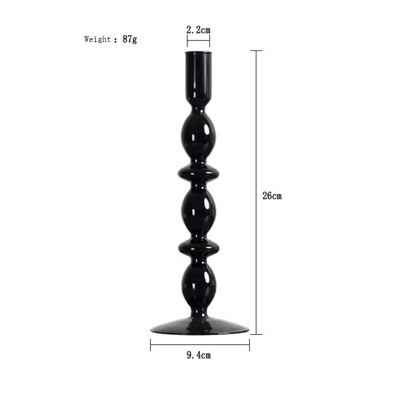 Vintage French Mid-Century Style Black Glass Candlestick Collection Style:Style2