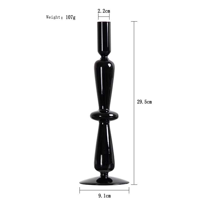 Vintage French Mid-Century Style Black Glass Candlestick Collection Style:Style1