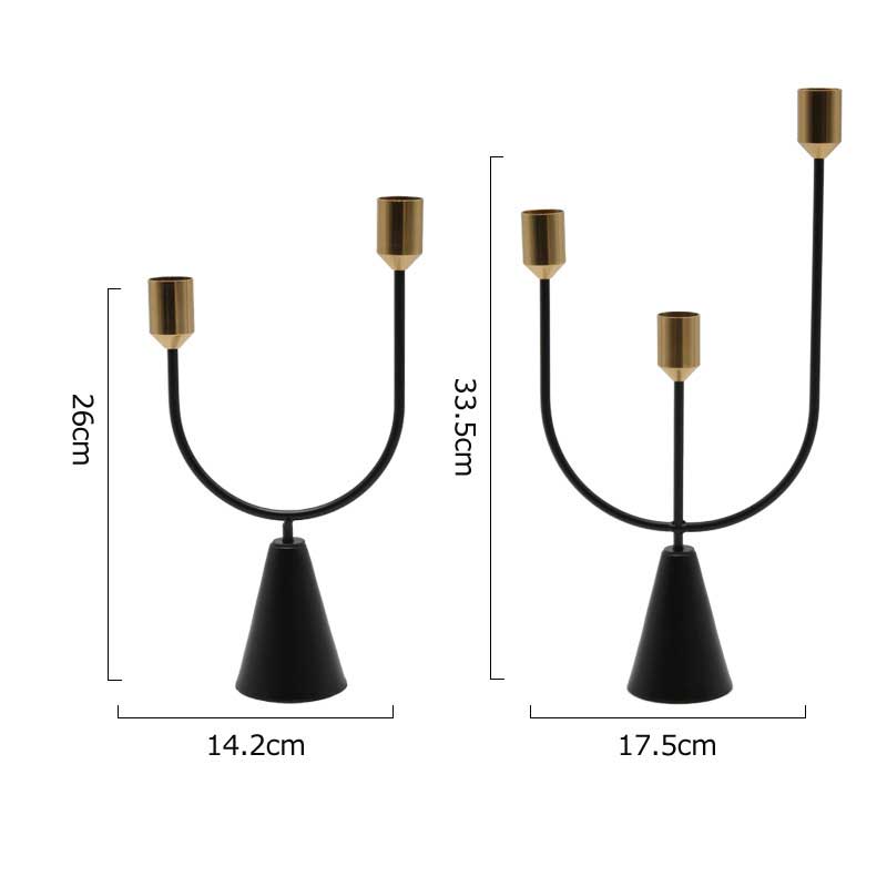 Modern Minimalist U-Shaped 3-Arm Metal Candelabra Size:14.2*26cm 1