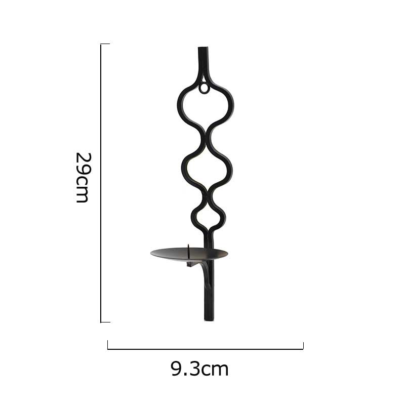 Nordic Wall-Mounted Iron Candlestick Black