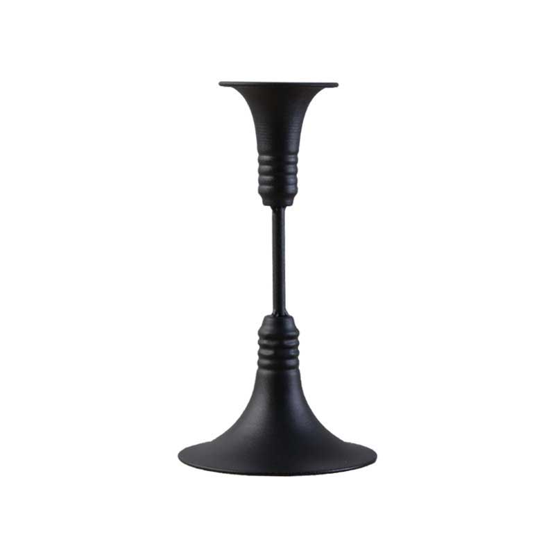 Wrought Iron Matte Black Candlestick Holder