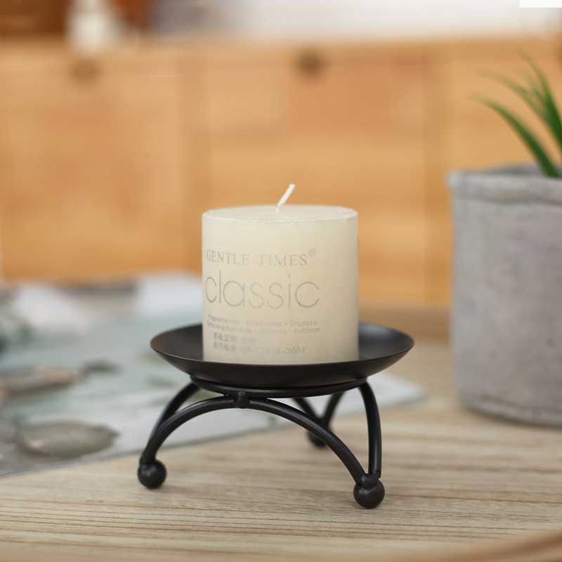 Matte Black Iron Candle Holder 10.5cm Color:Black 3