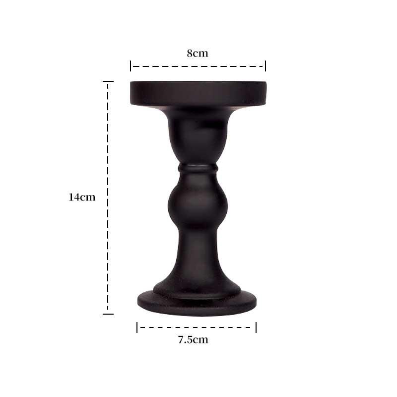European Minimalist Iron Black Candlestick Holder,Set of 3 Tabletop Decor Black