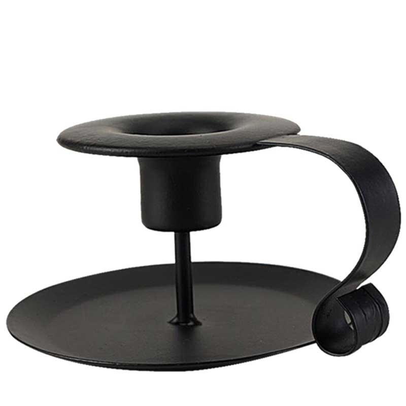 Black Candle Holder With Handle for Taper Candle