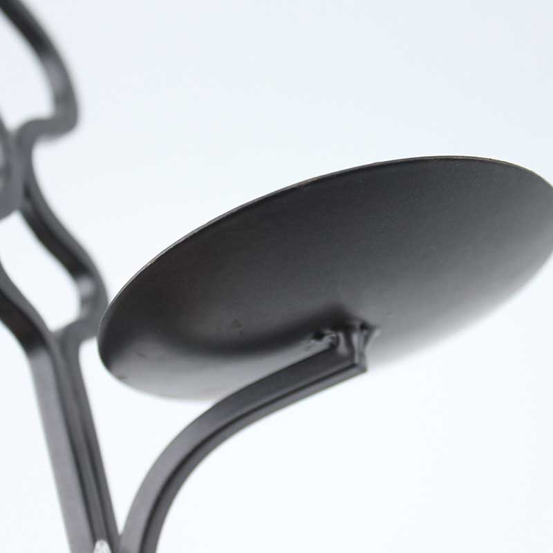 Nordic Wall-Mounted Iron Candlestick Color:Black 3