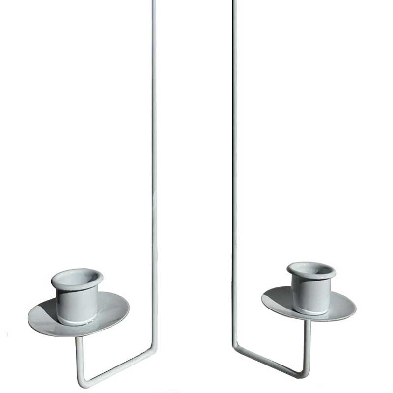 Minimalist Wall-Mounted Iron Taper Candle Holder (Dual/Triple Branch Options) White 2 tier