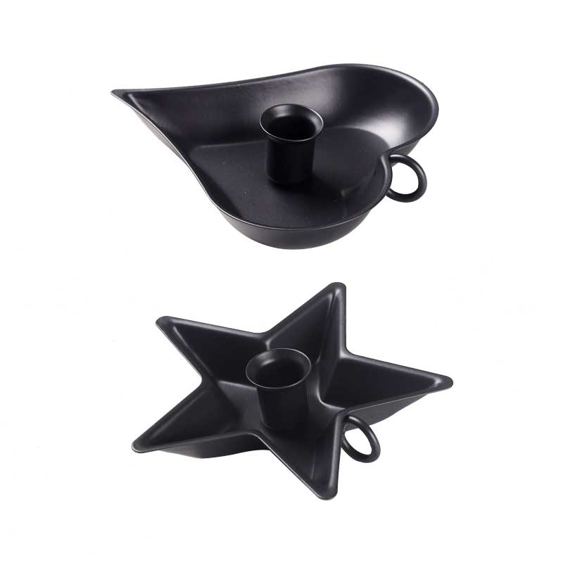 Vintage Wrought Iron Star / Heart Candle Holder
