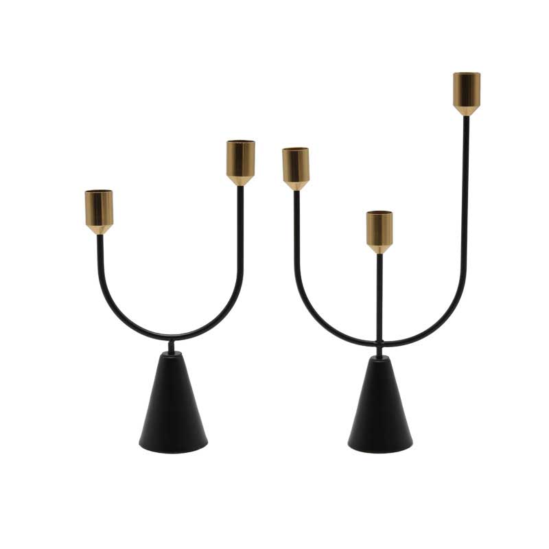 Modern Minimalist U-Shaped 3-Arm Metal Candelabra