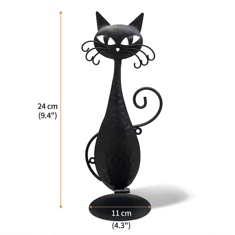 Black Iron Cat Wall Mounted Candle Holder Color:Black 2