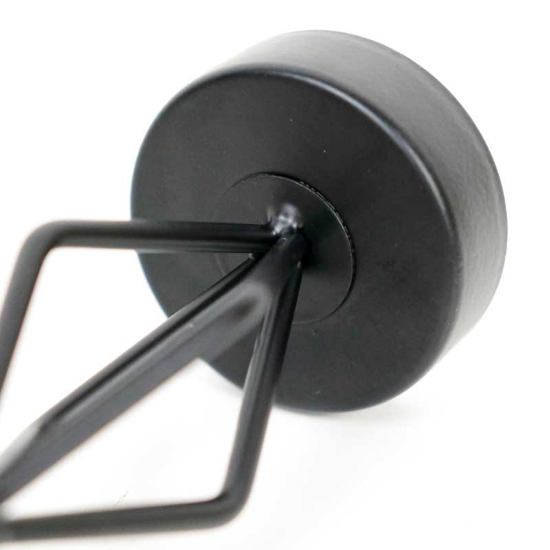 Geometric Rhombus Iron Candlestick Holder,Retro Glass Cup Size:6.7*22.5cm 2