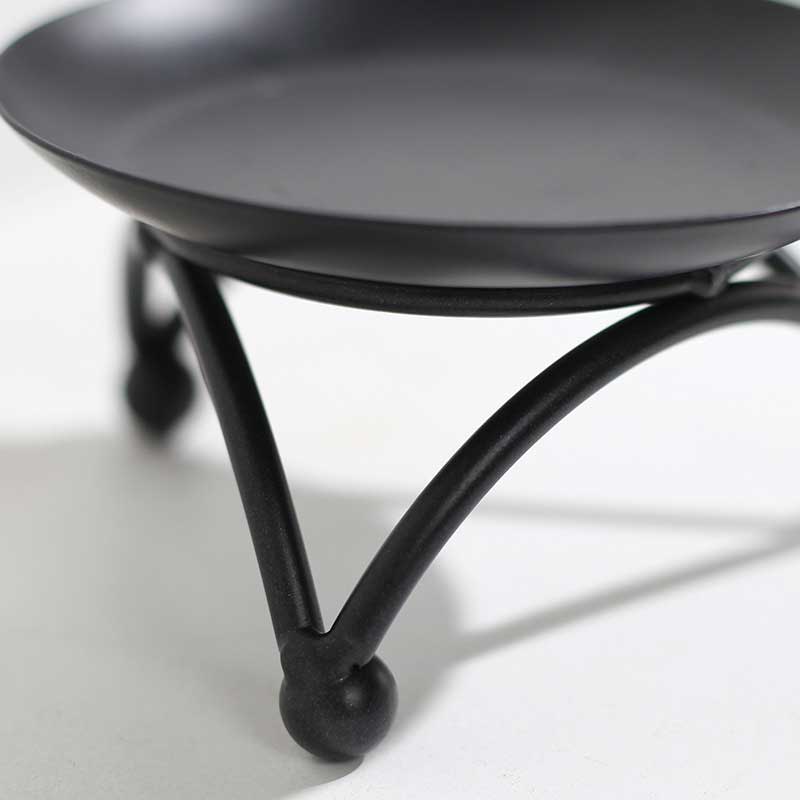 Matte Black Iron Candle Holder 10.5cm Color:Black 2