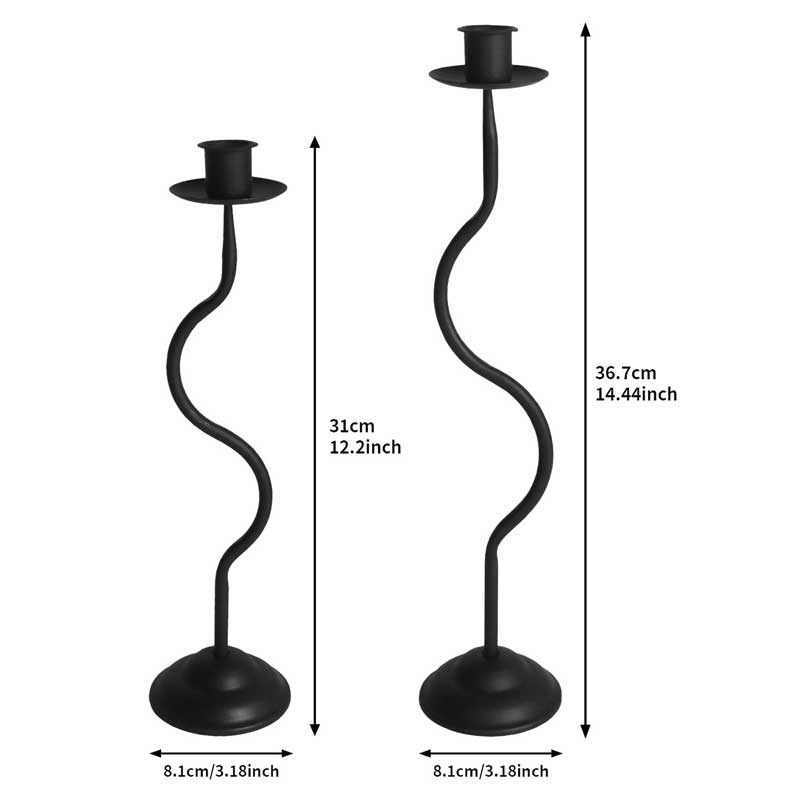 Spiral iron candle holders Black