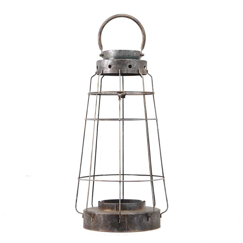 Set of 3 Rustic Antique Candle Holder Lanterns