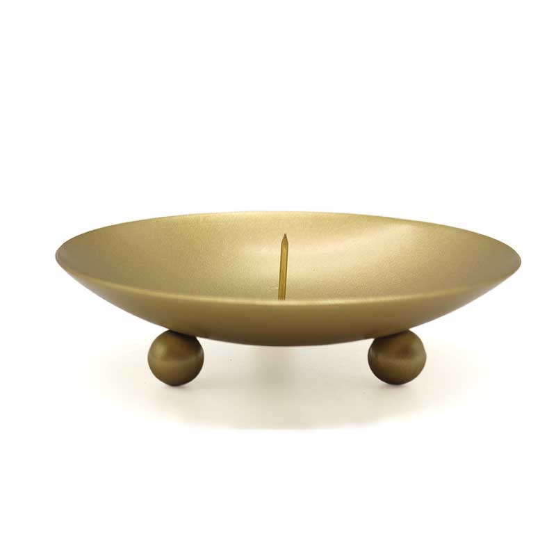 Minimalist Iron Bowl Candlestick with Spike  (Gold/Black)