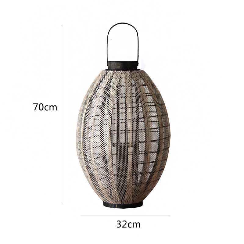Wooden Floor Cage Candle Lantern 32*70cm