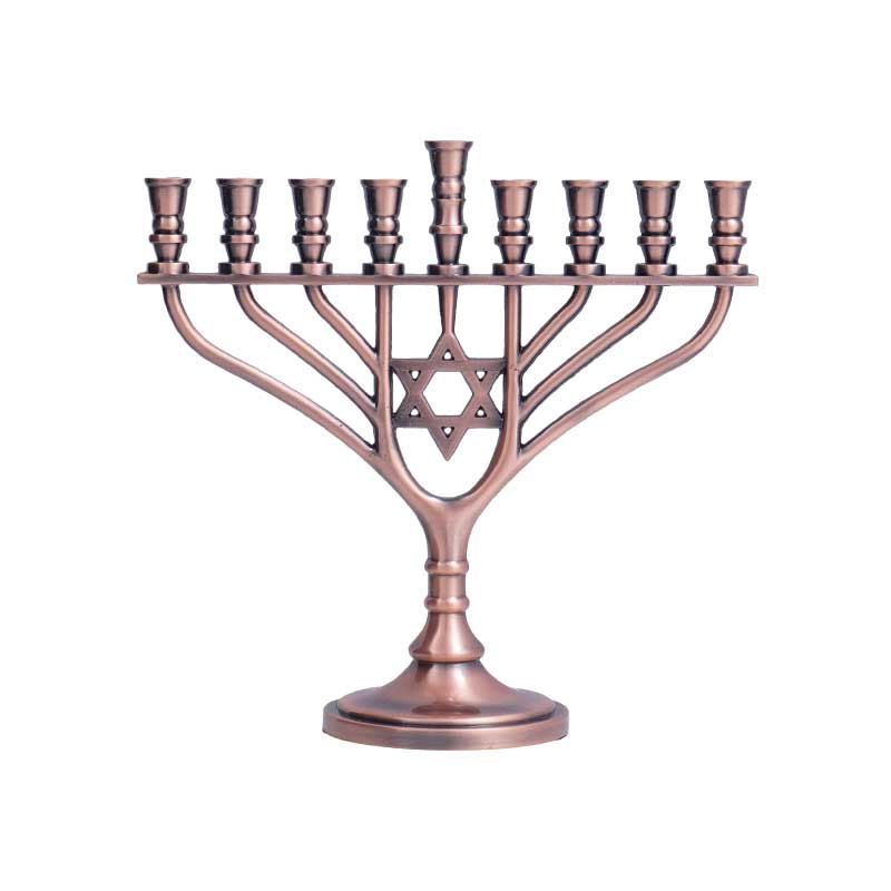 shabbat candle holders 9 arms Brown