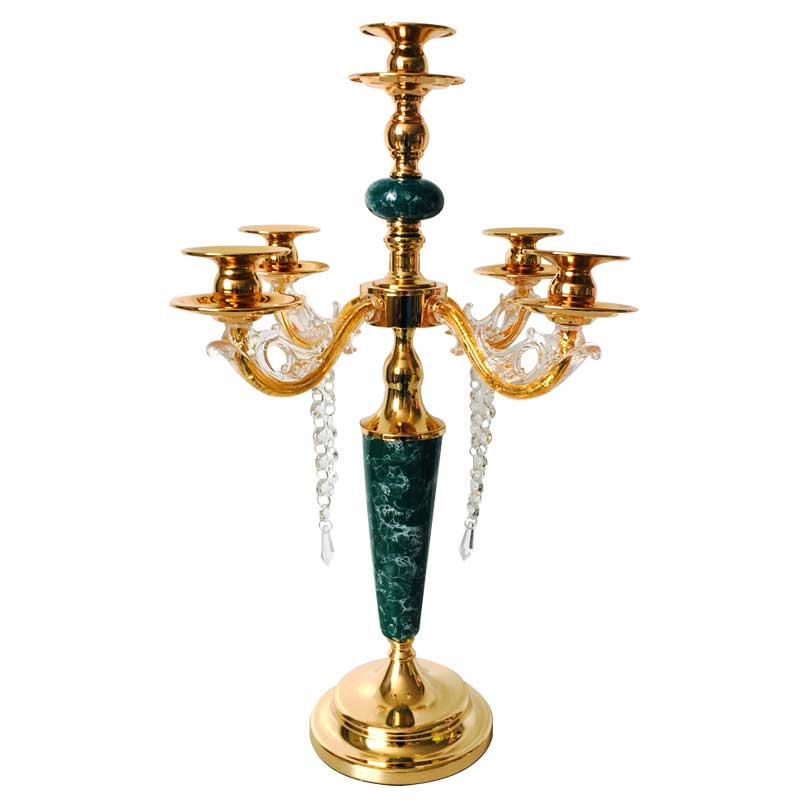 European Ceramic & Iron Candle Holder