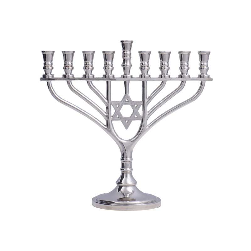 shabbat candle holders 9 arms Silver