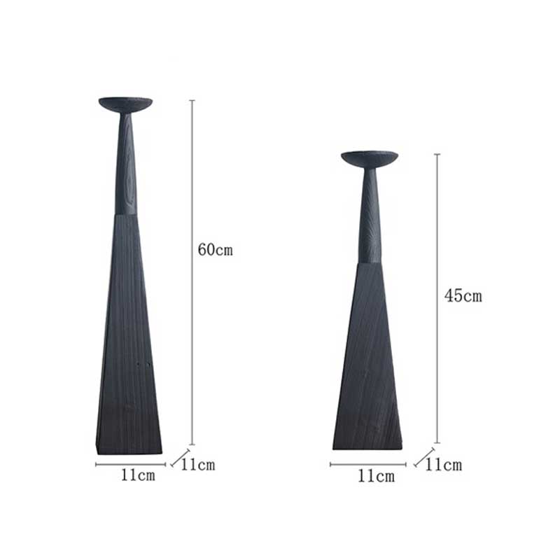 Wabi-Sabi Solid Wood Carbonized Candlestick