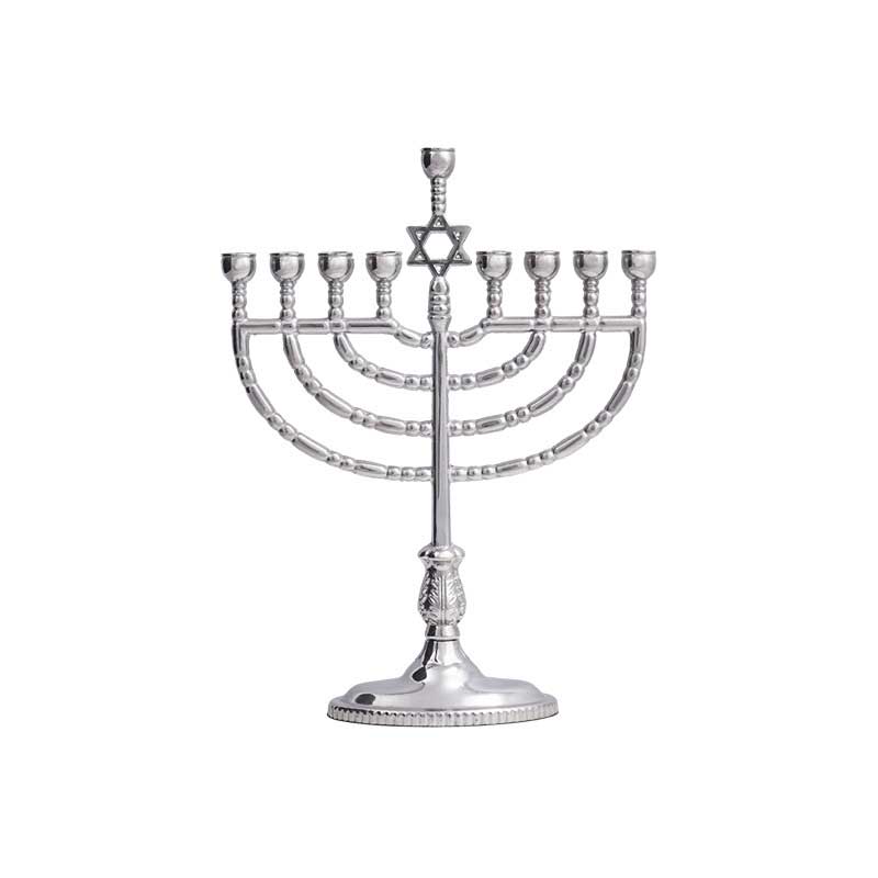 shabbat candle holders 9 arms Silver