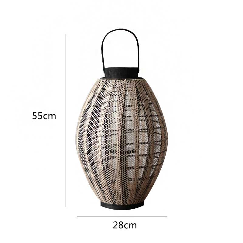 Wooden Floor Cage Candle Lantern 28*55cm