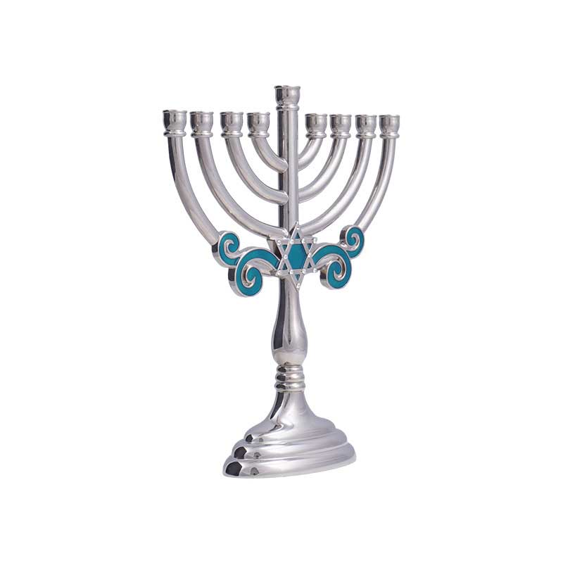 Blue Star of David Hanukkah Menorah Color:Default 2