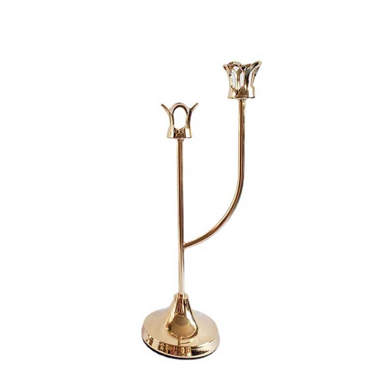 French Vintage Lotus Two/Three-Arm Iron Candlestick (Set of Two) Color:2 Branch
