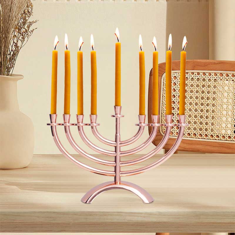 Zinc Alloy 9-Light Candlestick, Menorah for Hanukkah, Silver/Gold/Black Color:Silver 1