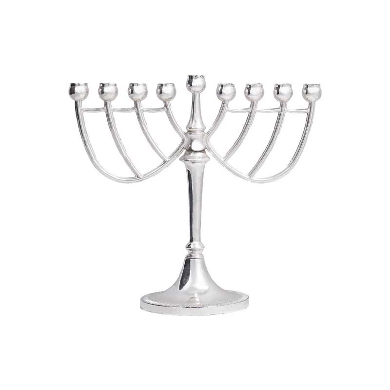shabbat candle holders 9 arms Silver