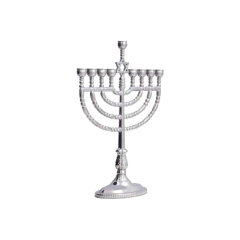 Classic Aluminum Alloy 9-Branch Menorah Color:Silver 1