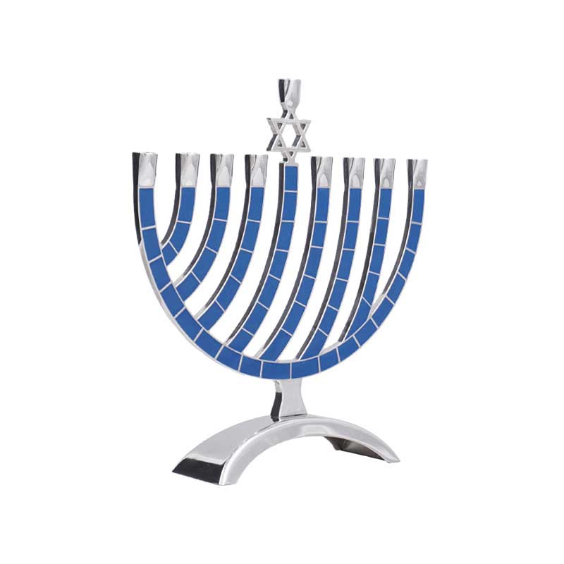 Modern Aluminum Alloy 9-Branch Menorah Color:Blue 3
