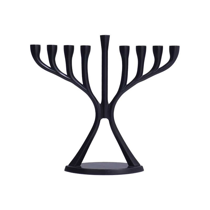 Black shabbat candle holders 9 arms Black