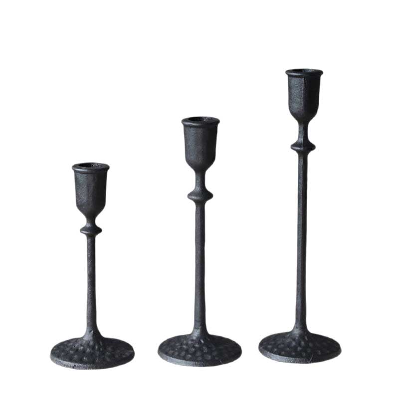 Vintage Industrial Style Wrought Iron Taper Candle Holder