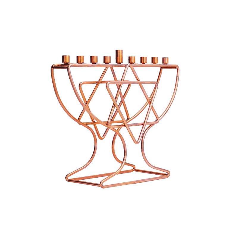 shabbat candle holders 9 arms Brown