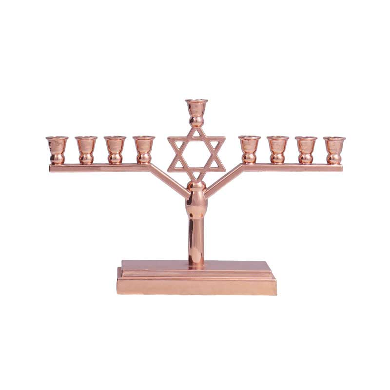 Zinc Alloy 9-Light Candlestick, Star of David Hanukkah Menorah