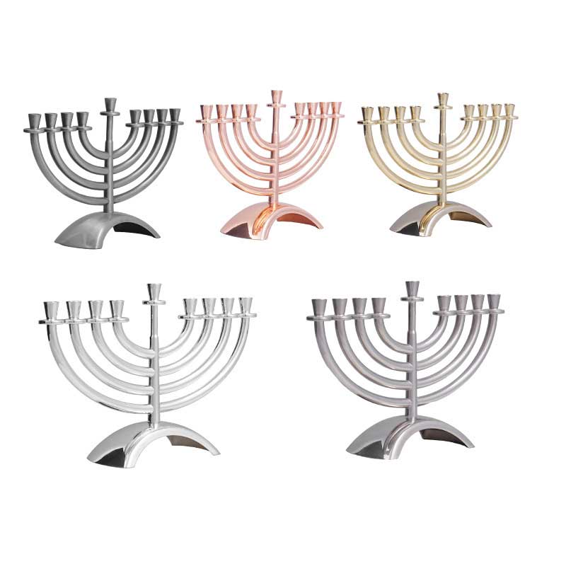 Zinc Alloy 9-Light Candlestick, Menorah for Hanukkah, Silver/Gold/Black Color:Silver 2