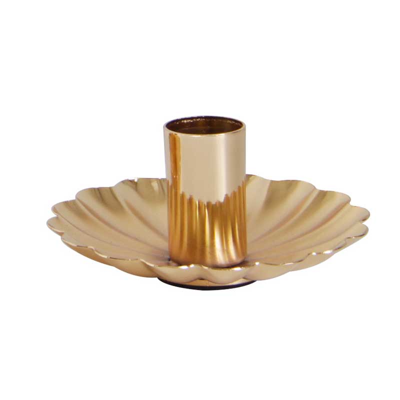 Nordic Style Petal Wrought Iron Candle Holder， Golden