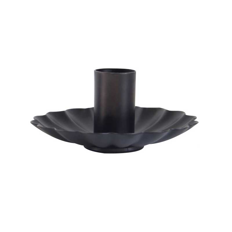 Nordic Style Petal Wrought Iron Candle Holder， Black