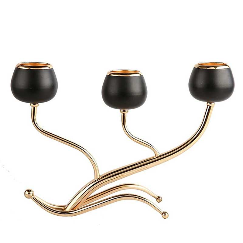 Light Luxury Spiral Three Arms Iron Candlestick