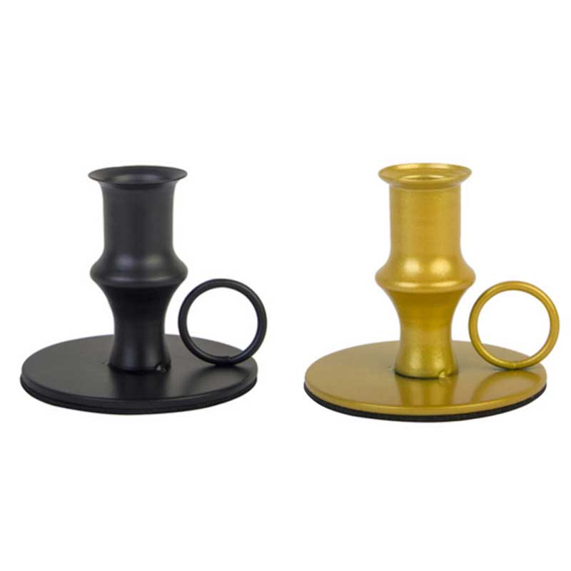 Minimalist Iron Candle Holder With Round Handle & Base