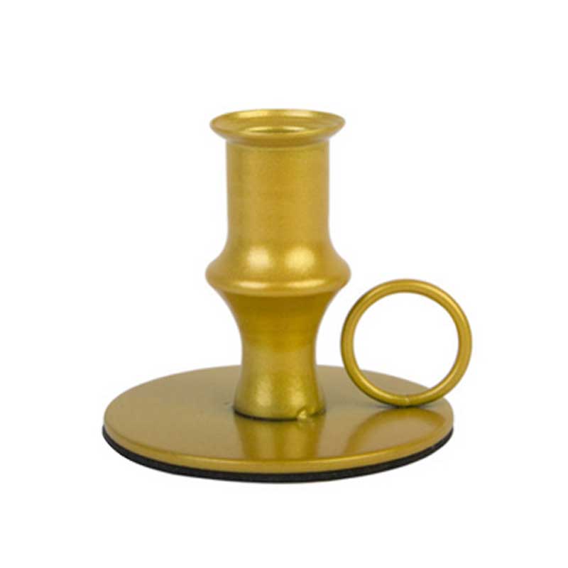 Minimalist Iron Candle Holder With Round Handle & Base Color:Golden