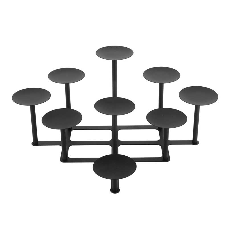 Black 9 Arms Tiered Spandrels Disassembly Candelabra