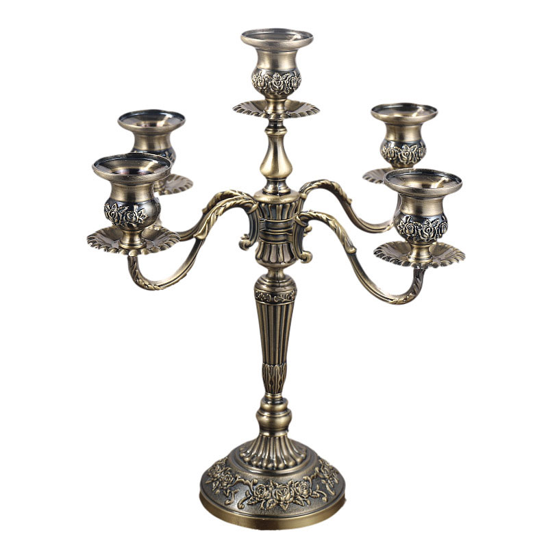 5 branch copper candelabra