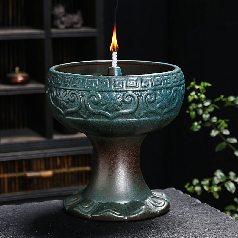 Ceramic Ghee Eternal Lamp Color:Default 1