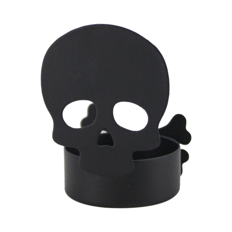 Small Halloween Skull Wrought Iron Candle Holder Color:Black 1
