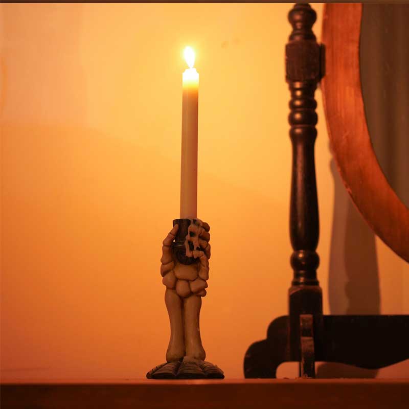 Halloween Skeleton Hand Candle Holder Color:White 1